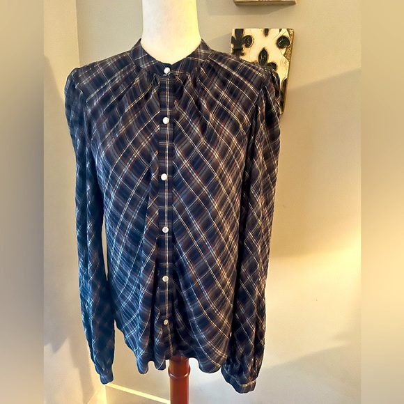Veronica Beard’s Ashlynn plaid button up top! - Picture 1 of 4